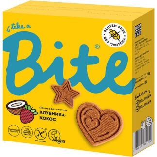 Печенье б/г клубника-кокос Bite 115 г