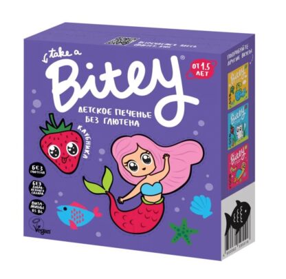 Печенье б/г клубника Bitey 125 г