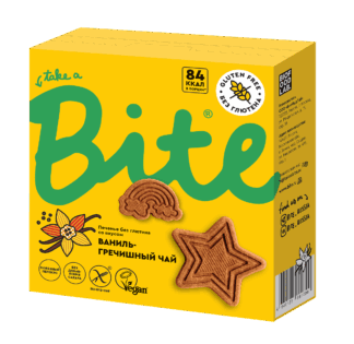 Печенье б/г ваниль-греч чай Bite 115 г